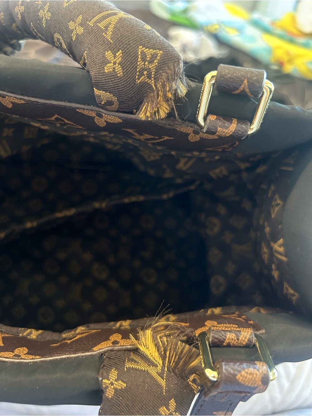 Not aut. Louis Vuitton Black Quilted Monogram Tote with Monogram-Print Handles - Picture 11 of 11